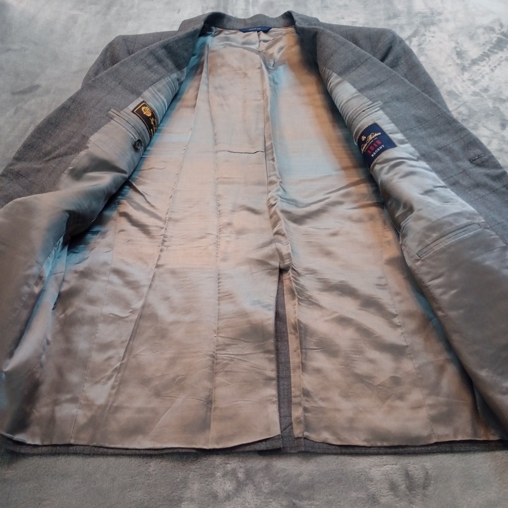 Brooks Brothers 1818 Regent‎ Blazer 40R Gray Windowpane Loro Piana Wool Italy - Picture 10 of 16